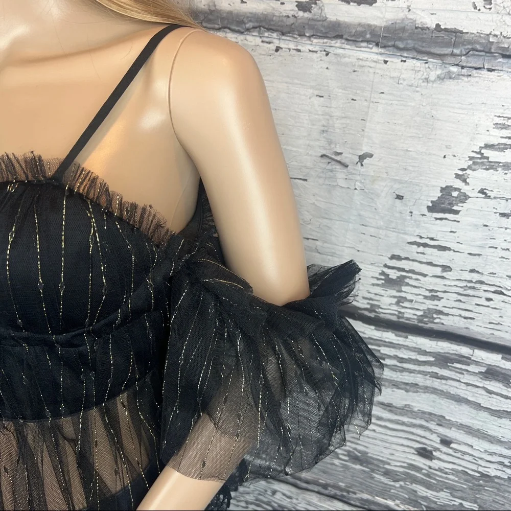 Mesh and Ready Cold Shoulder Top - Size M/L - Picture 6 of 9